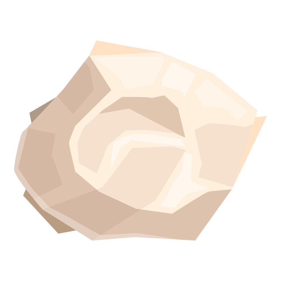 Beige quartz crystal exhibiting intricate facets and translucent properties vector