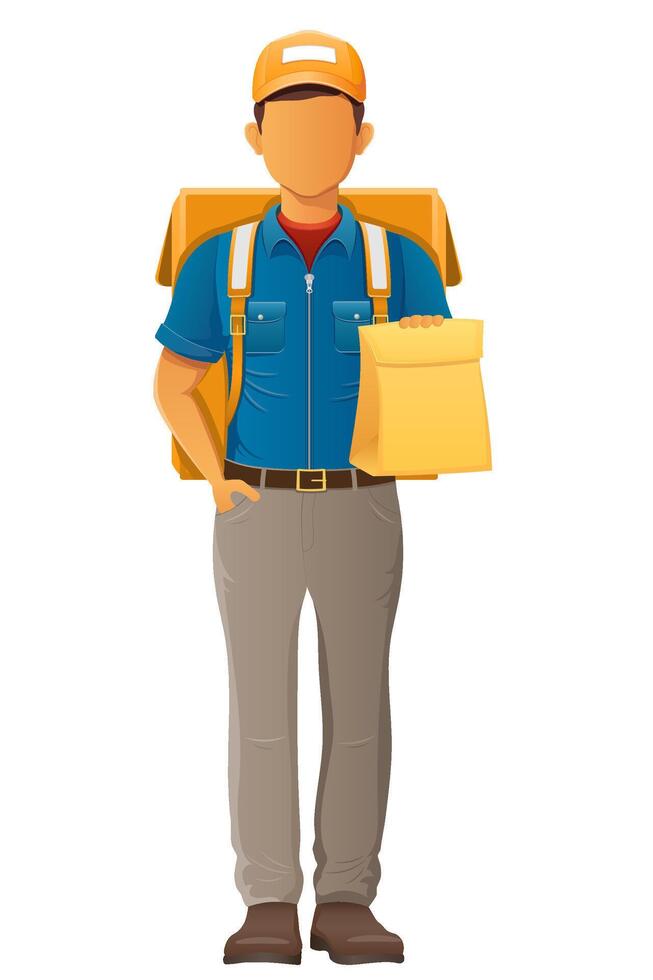 delivery young man service illustration isolated vector
