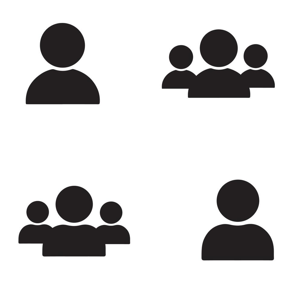 Download People Icon, Person, User, Group, Team, Social Member Icon Silhouette vector
