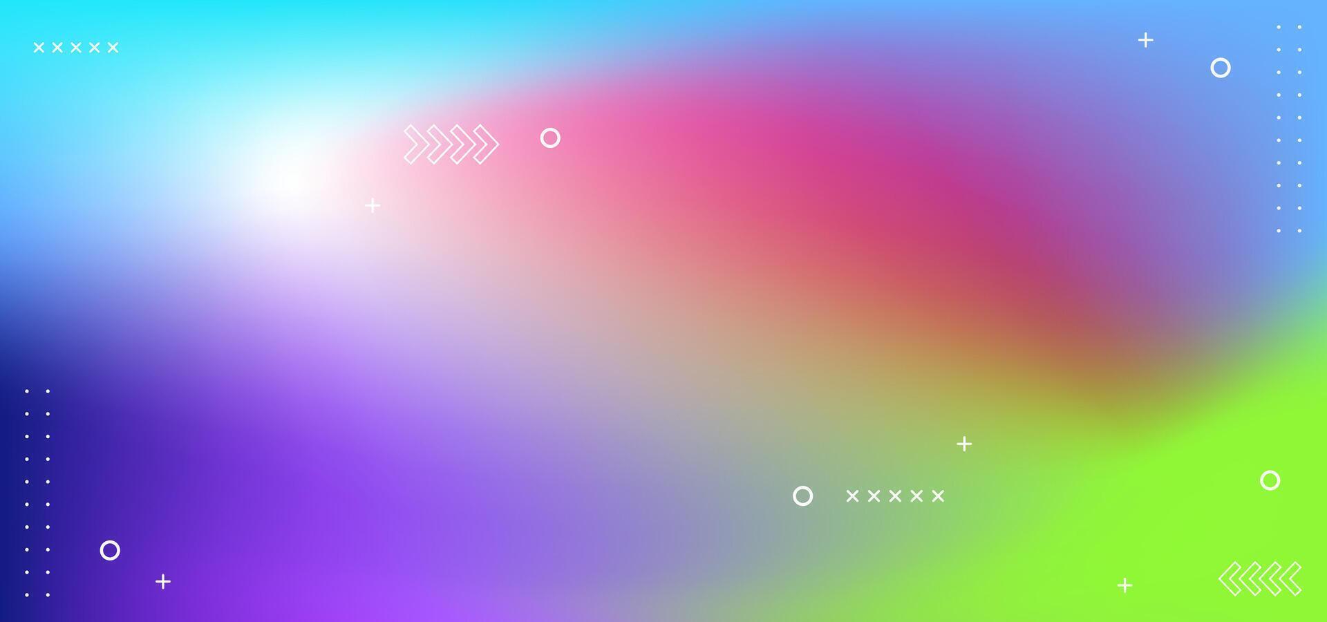 Color brand name lorem. The background is a colorful gradient. The text is white and bold vector