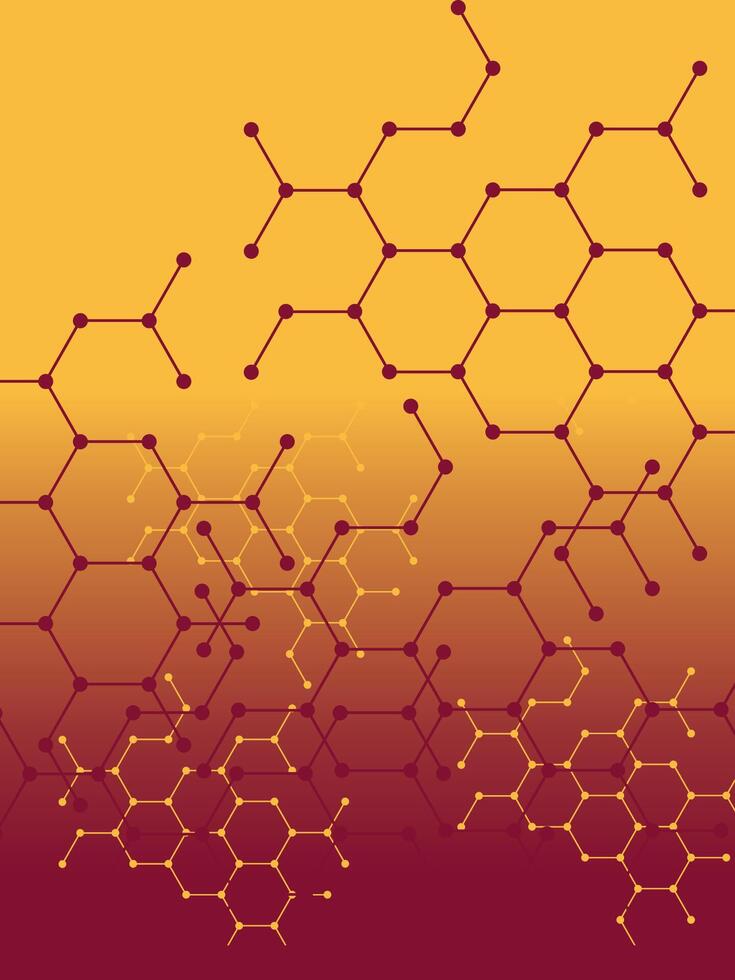 abstract background with molecules and lines vector