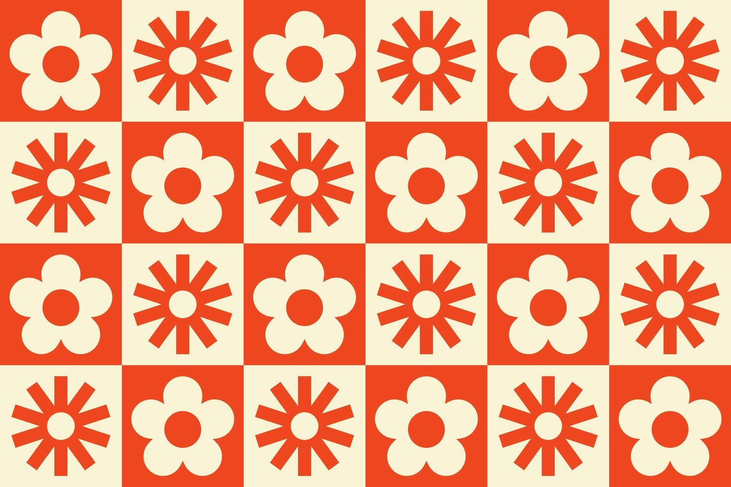 Modern abstract geometric flower pattern with Scandinavian style vector