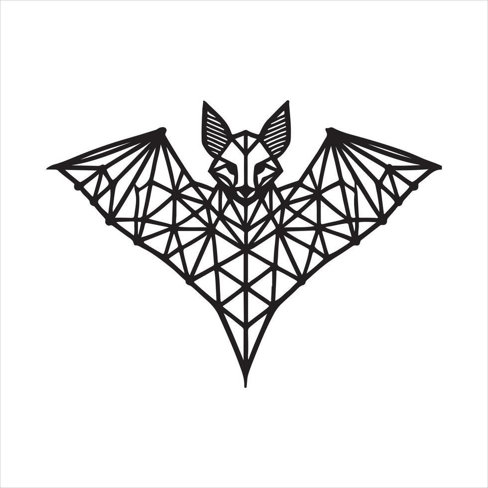 Bat, Flying Fox Polygonal Lines, can use for Logo, Pictogram silhouette on white background black silhouette white background vector