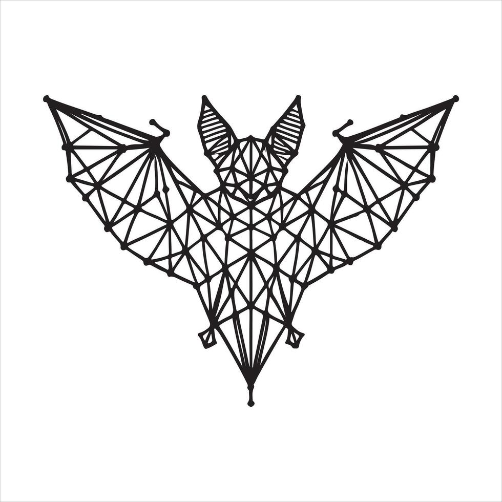 Bat, Flying Polygonal Lines, can use for Logo, Pictogram silhouette on white background silhouette on white background vector