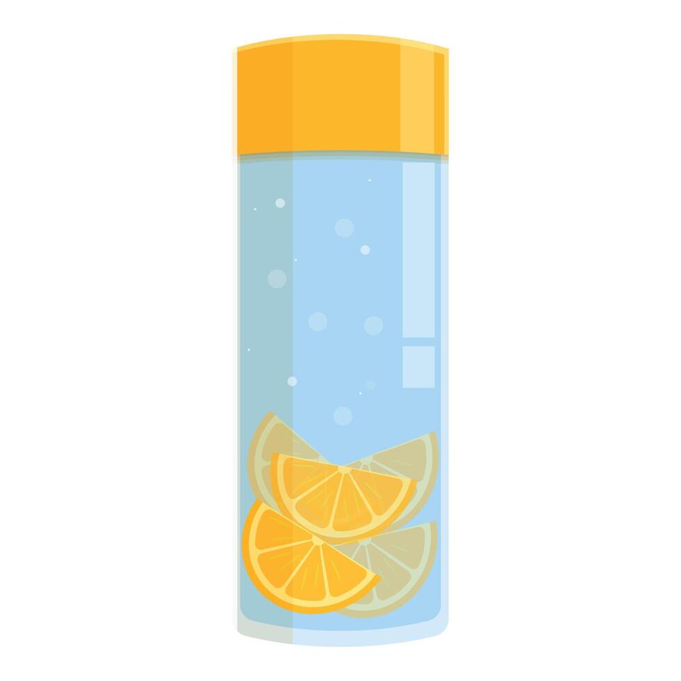 Refreshing lemon water infused with citrus slices in a glass bottle vector