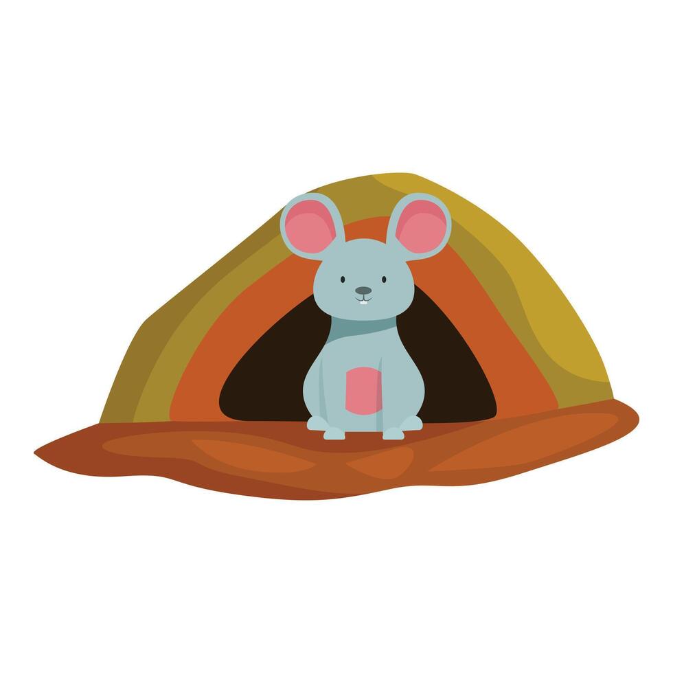 Cute mouse sitting in its cozy burrow, a delightful wildlife scene vector