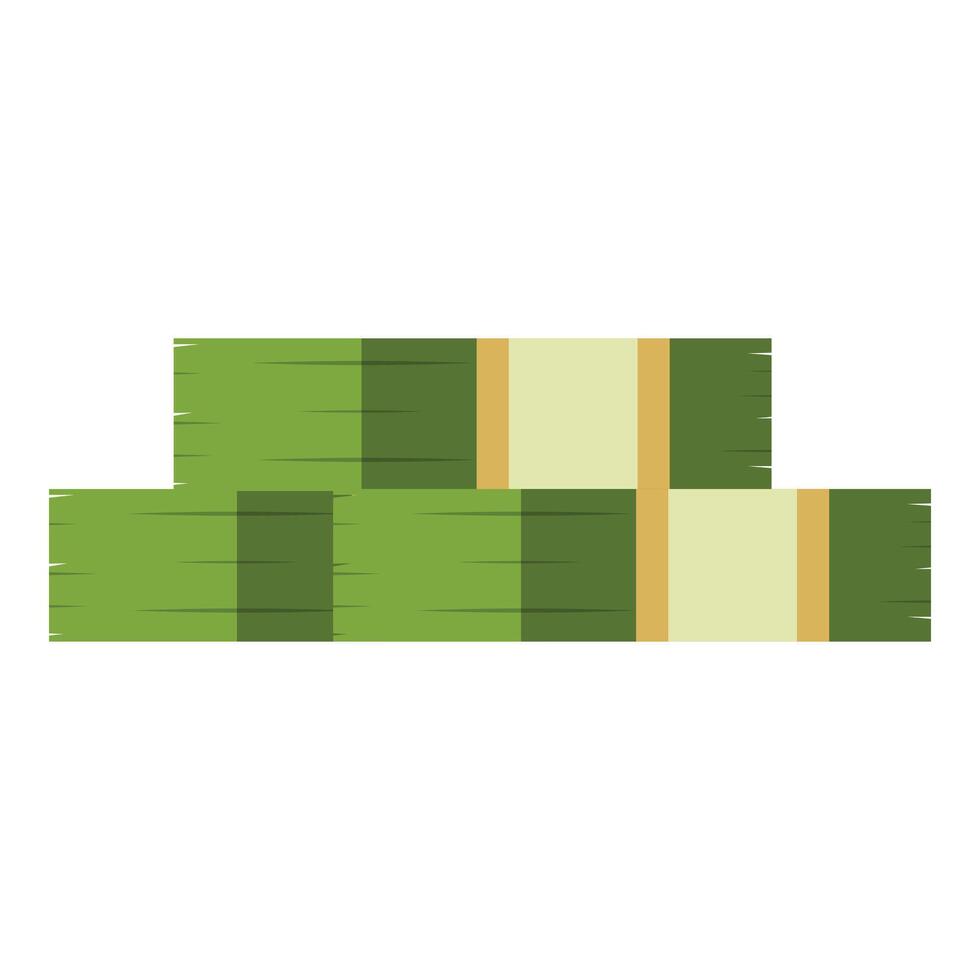 Stacked hay bales creating a staircase shape on white background vector