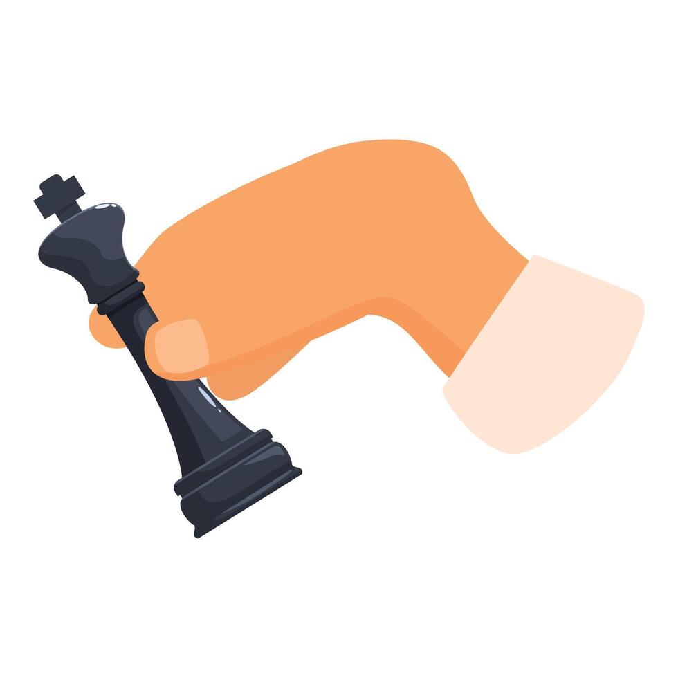 Businessman holding king chess piece making strategic move vector