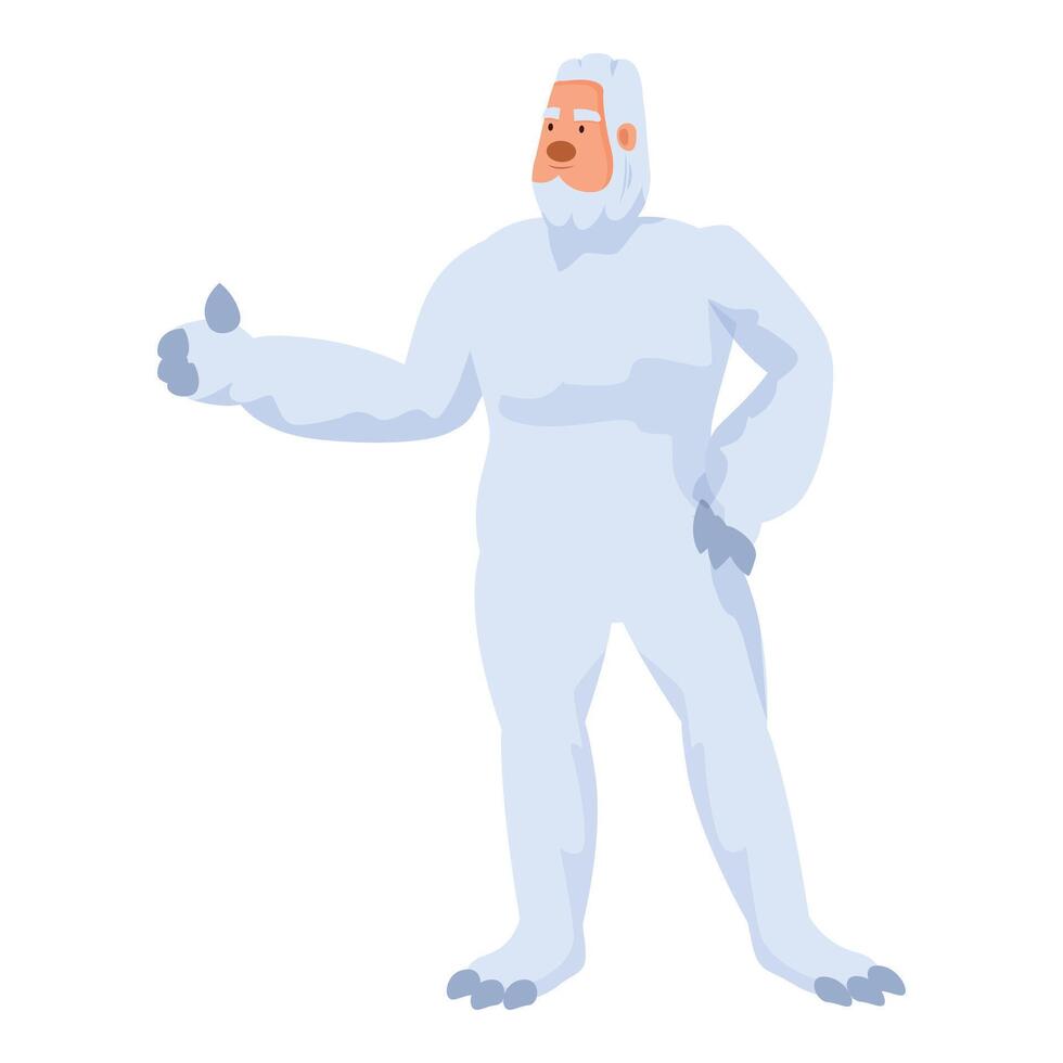 Yeti or bigfoot showing thumb up gesture with positive expression vector