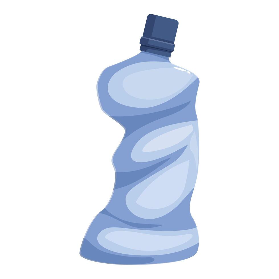 Crumpled plastic bottle symbolizing environmental pollution and recycling issues vector