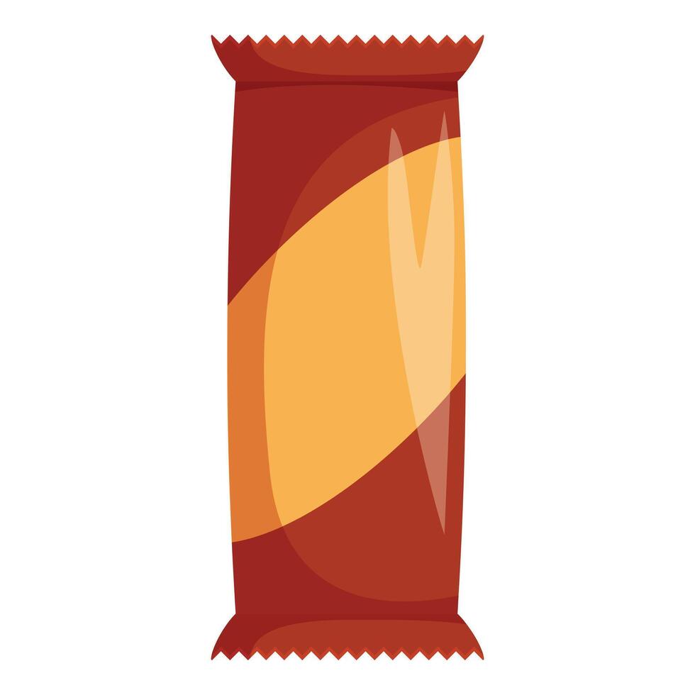 Flow pack filled with caramel and chocolate cream presenting diagonal stripes vector