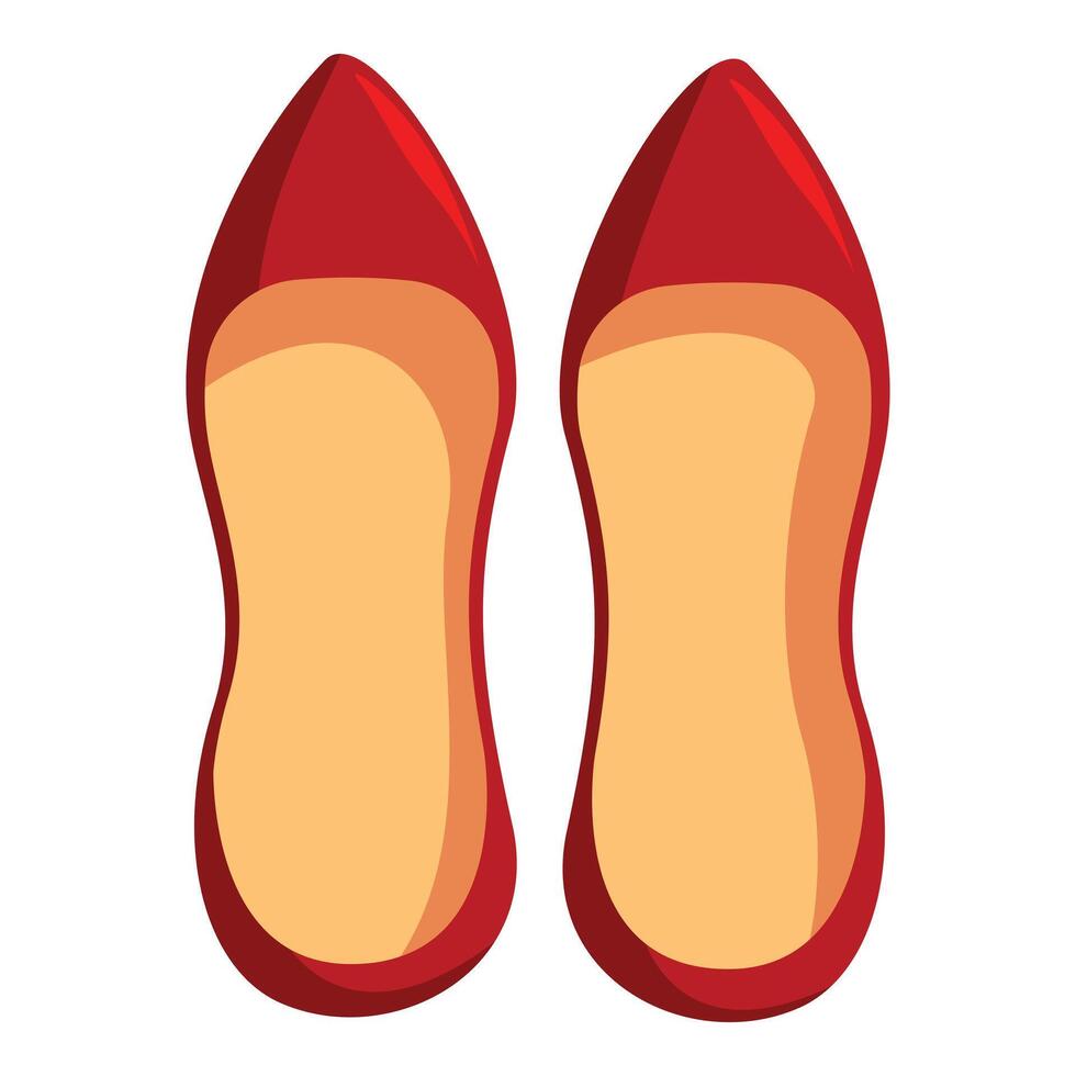 Pair of stylish red women's flats with pointed toe design vector