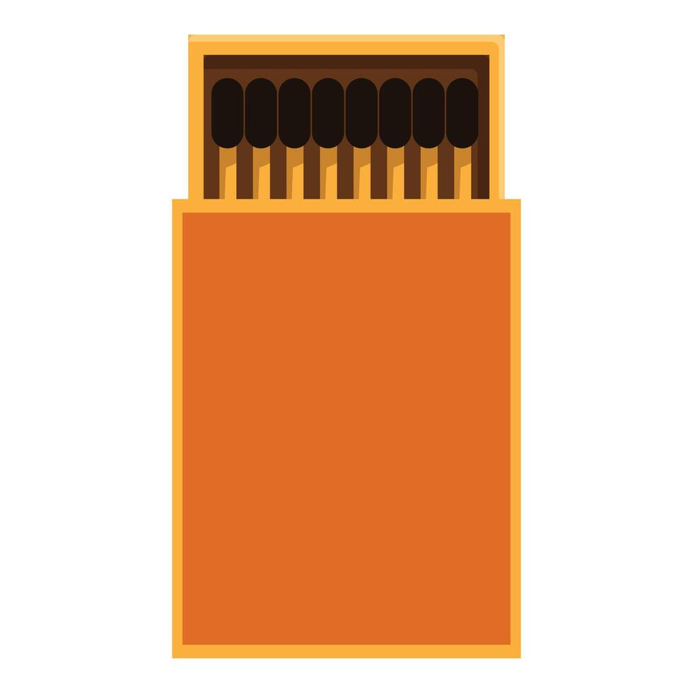 Open matchbox with matches sticking out on white background vector