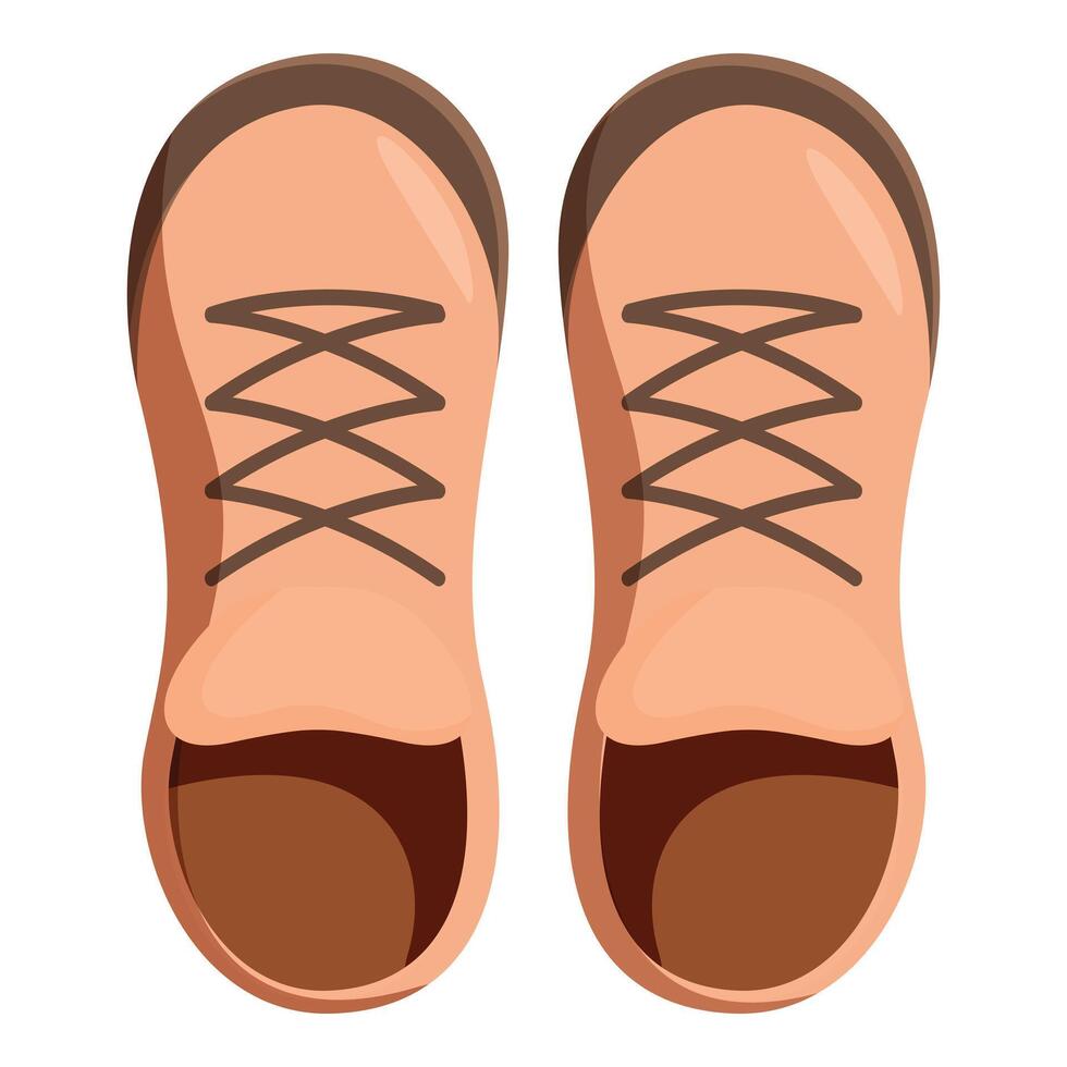 Hiking boots seen from above, ready for adventure vector