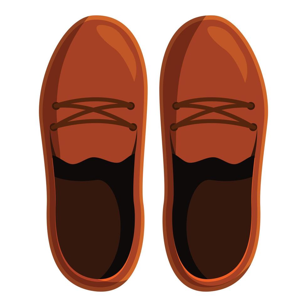 Brown leather shoes seen from above, ready for walking vector