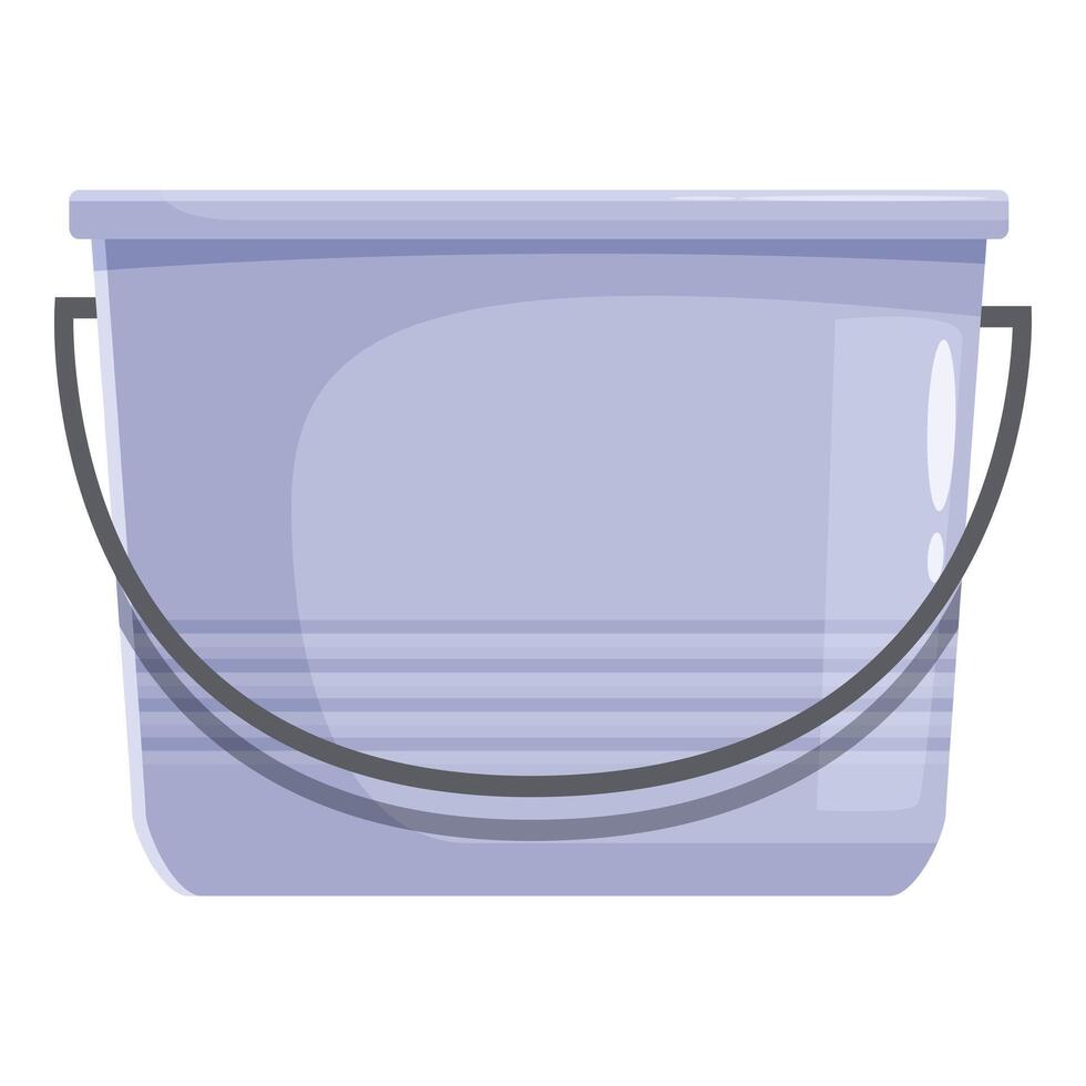 Cleaning pail with metal handle standing on white background vector