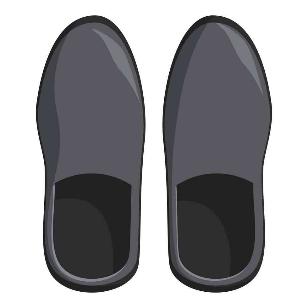 Comfortable black slippers resting on white background vector