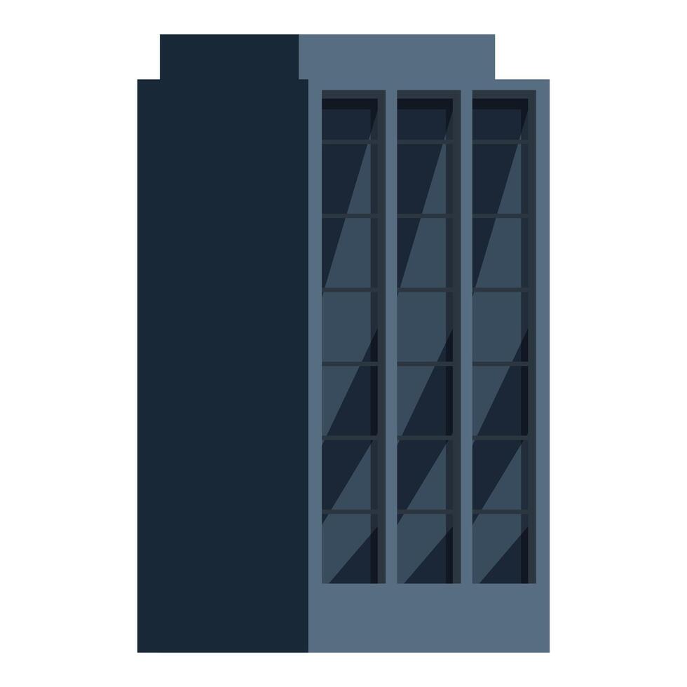 Modern office building with large glass windows reflecting sunlight vector