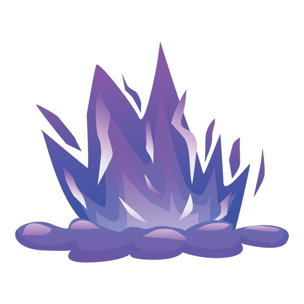 Purple burning fire with large flames rising from base vector