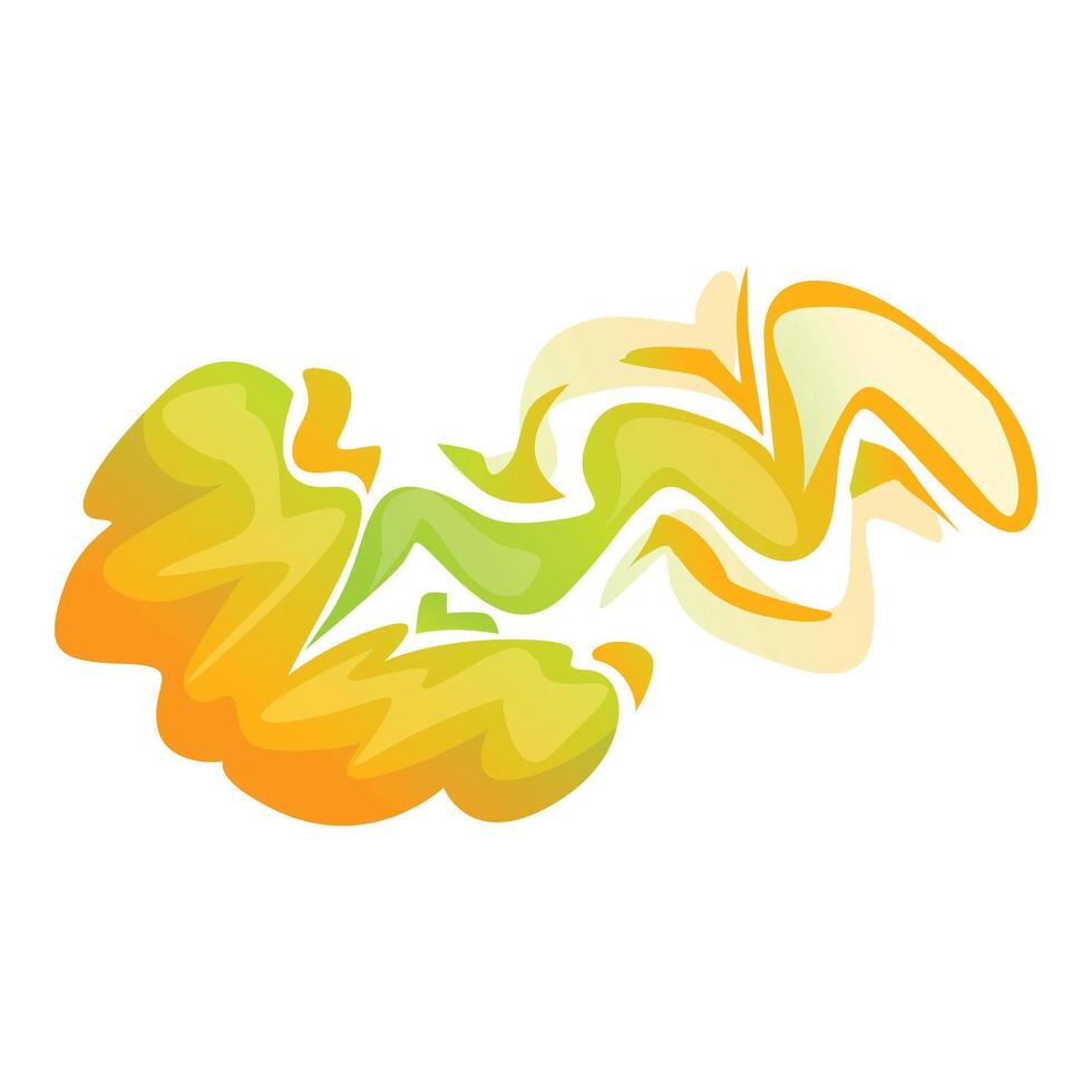 Abstract yellow and green smoke creating fluid shapes vector