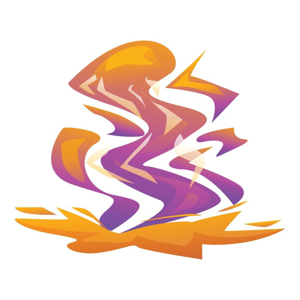 Abstract purple and orange swirling smoke creating a dynamic visual vector