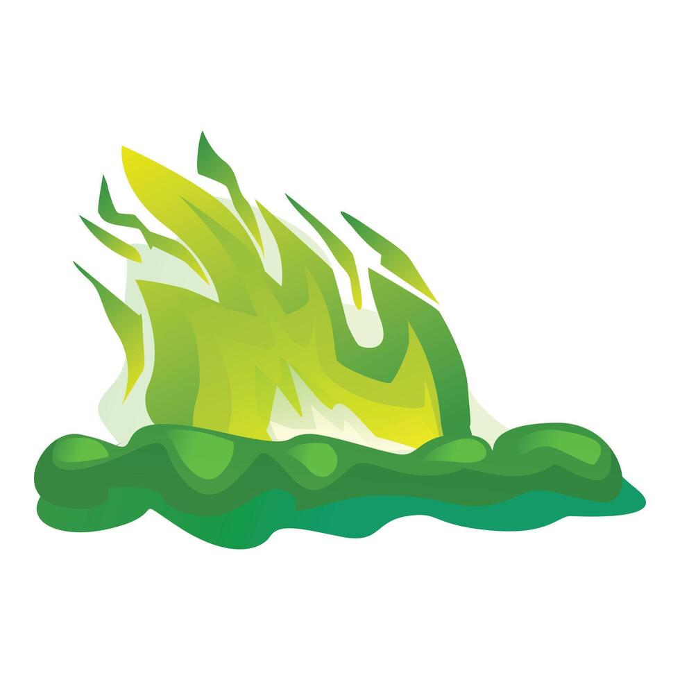 Green fire burning from a chemical spill creating toxic waste vector