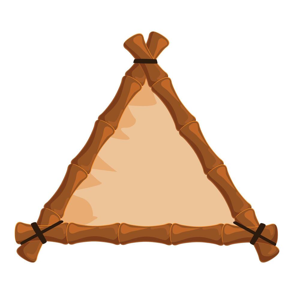 Bamboo hut depicting camping, adventure, and survival in the wilderness vector