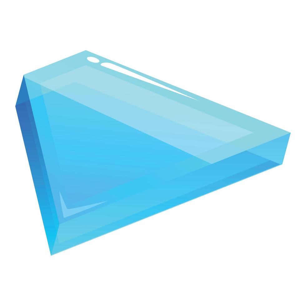 Aquamarine crystal shard shining with light blue hues vector