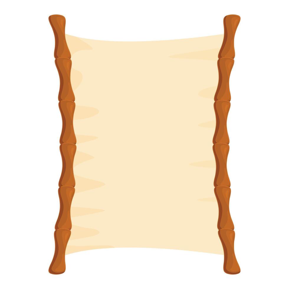 Blank canvas hanging on bamboo frame, creating space for text or artwork vector