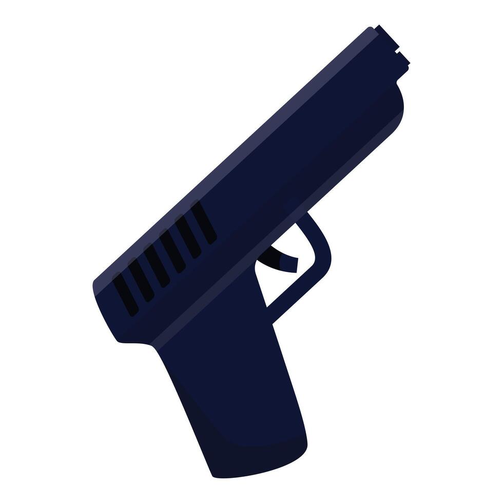 Dark handgun isolated on white background representing gun control vector