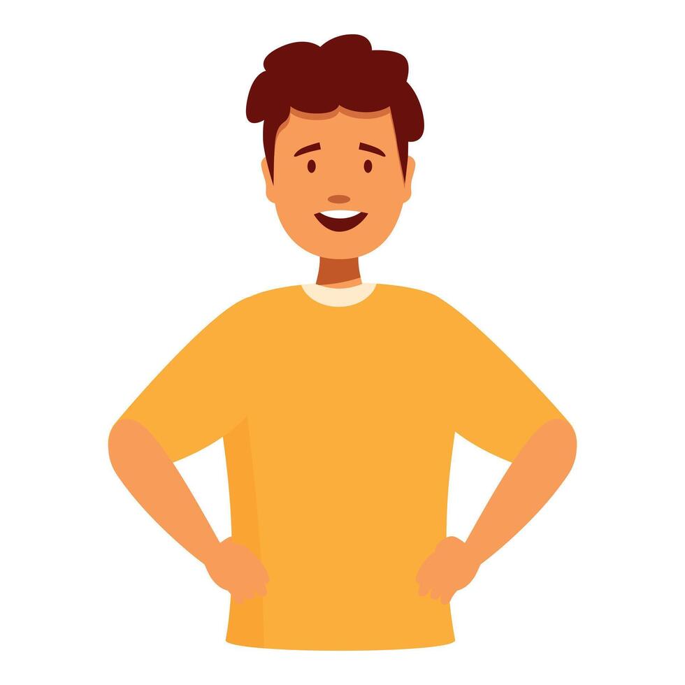 Smiling teenager with hands on hips expressing confidence and joy vector