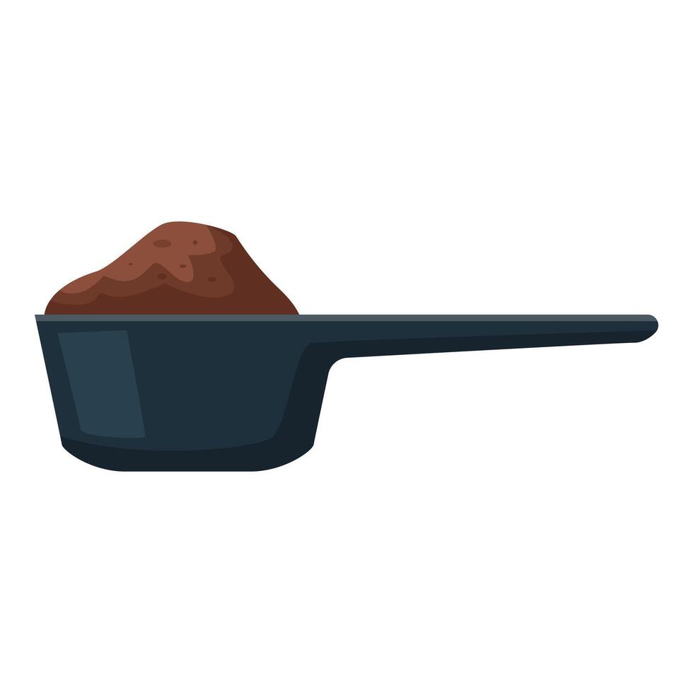 Measuring scoop brimming with instant coffee granules vector