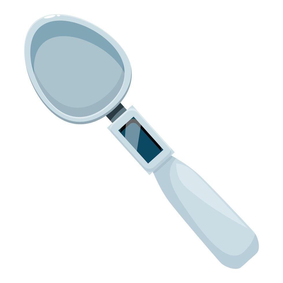 Digital spoon scale measuring ingredients for cooking vector