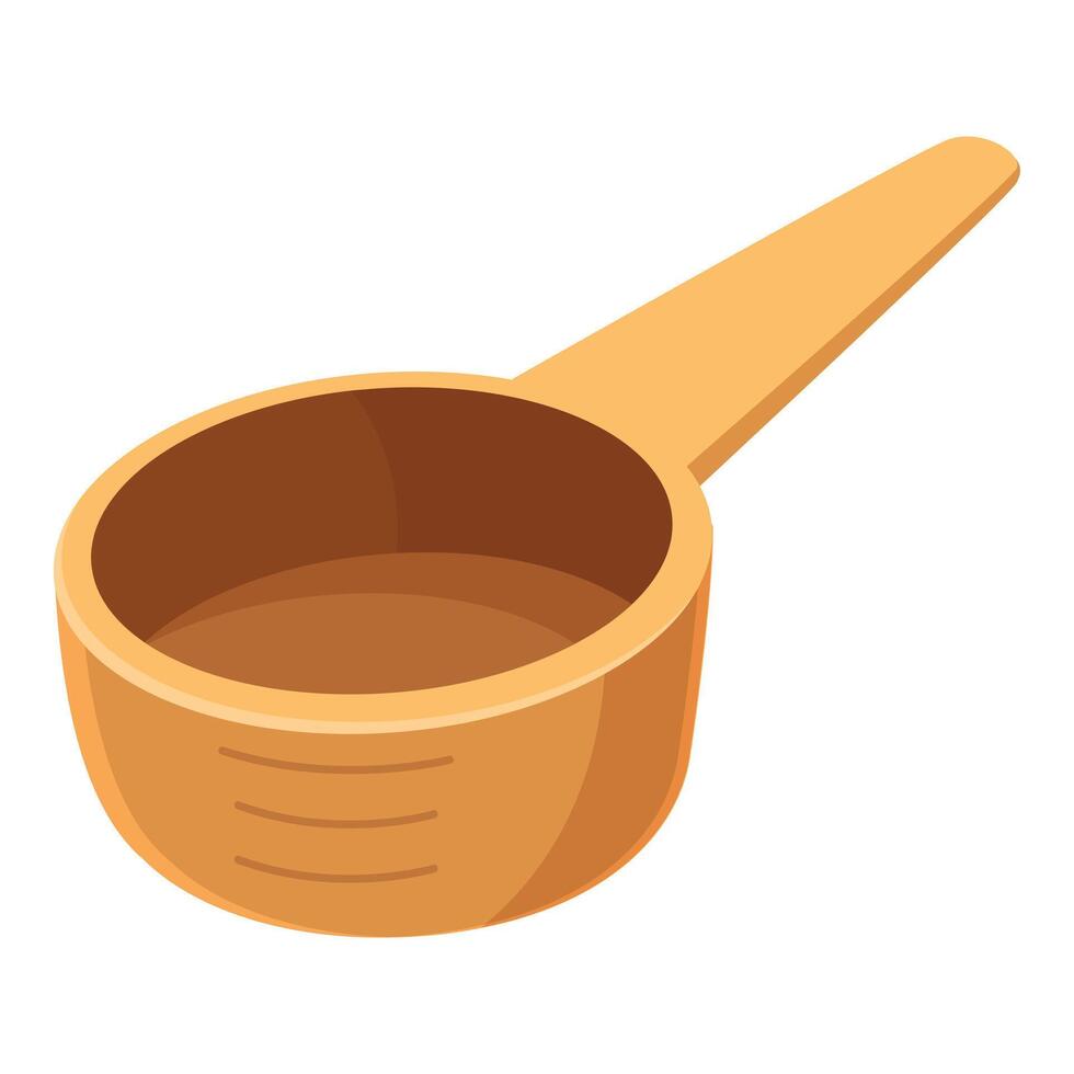 Wooden measuring spoon showing different measurement lines for cooking and baking vector