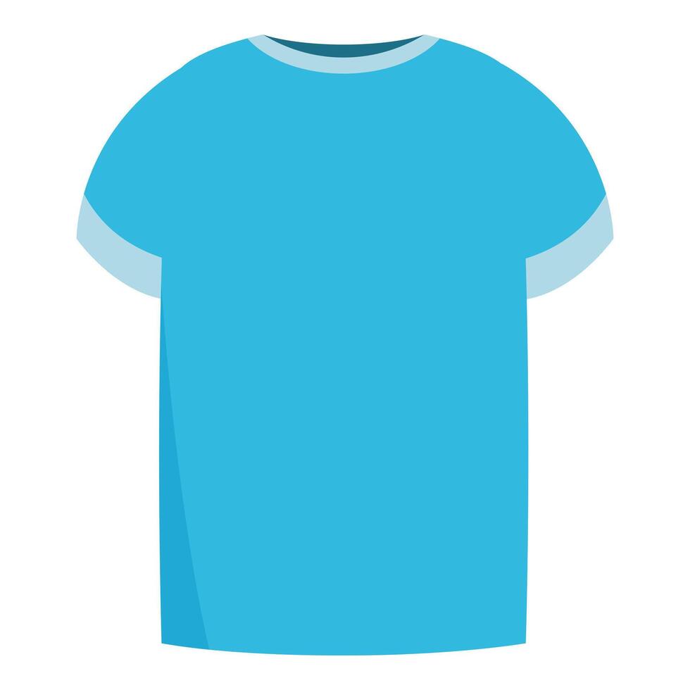 Light blue t shirt with short sleeves and round collar isolated on white background vector
