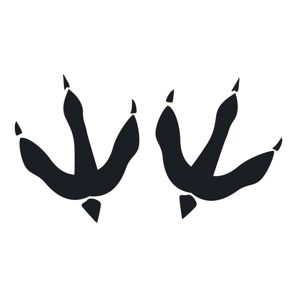Bird footprints showing three toes and claws pointing forward vector