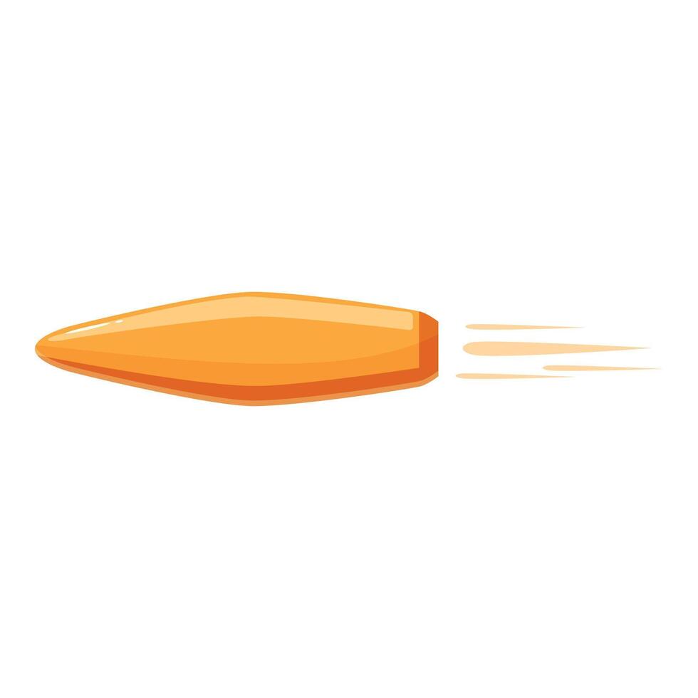 Flying bullet leaving trail of smoke on white background vector