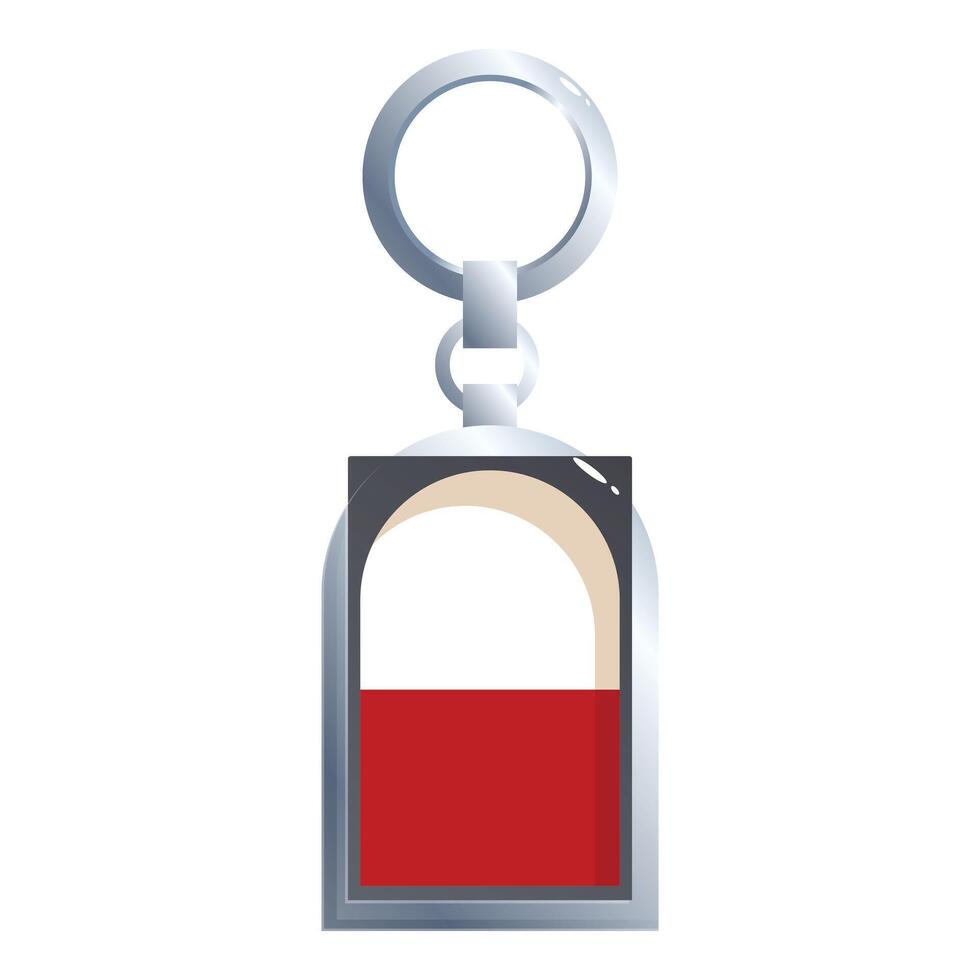 Keychain with polish flag hanging on white background vector
