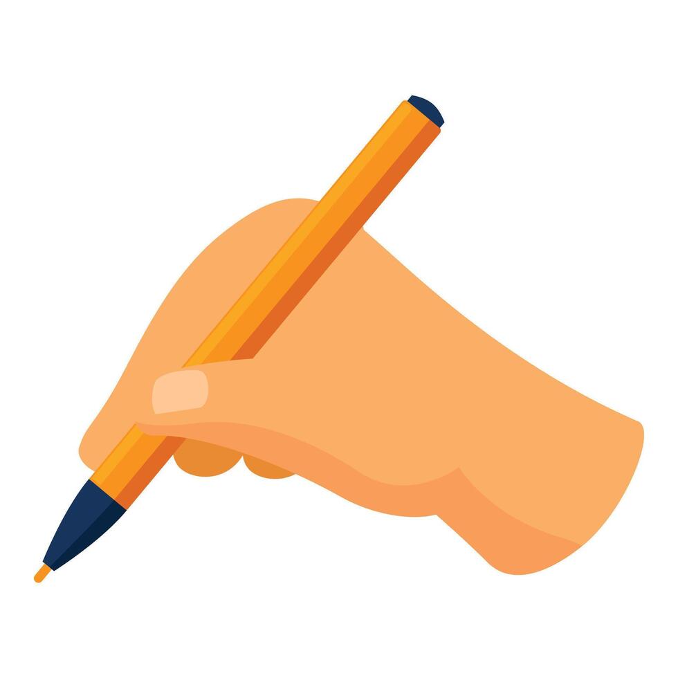 Hand holding pen writing taking notes signing document vector