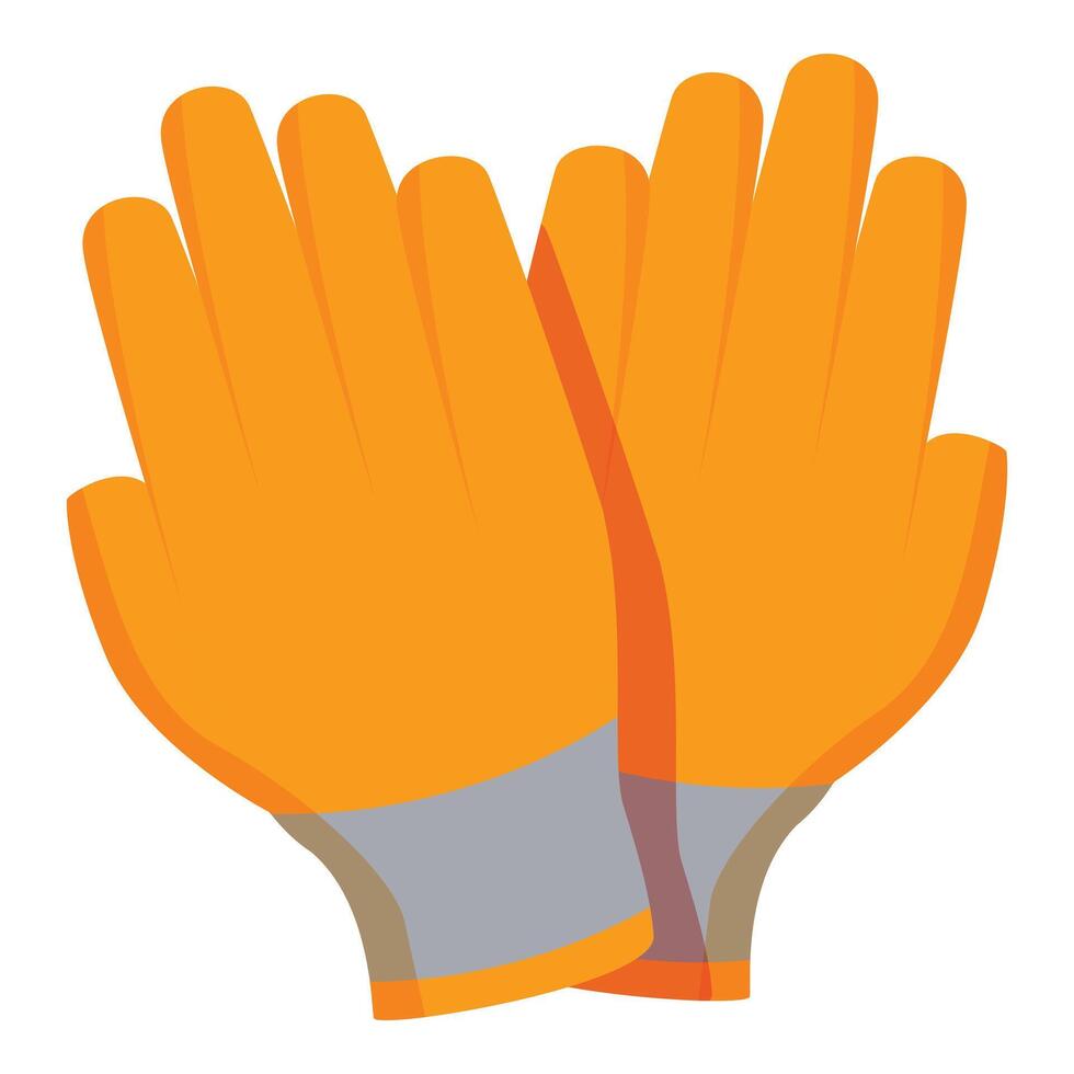 Orange work gloves protecting hands ensuring safety vector