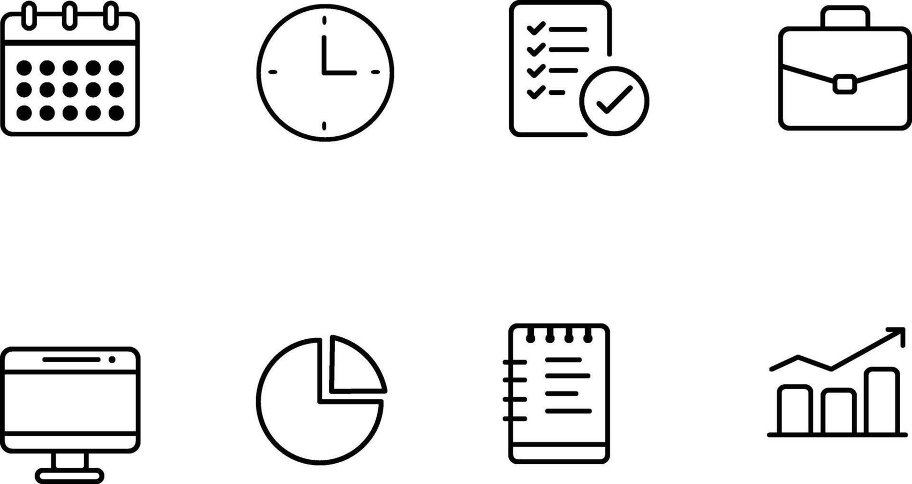 Business and Finance - Thin Line Icon Set vector