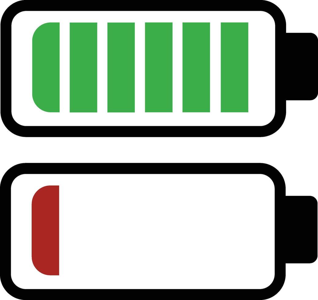 Battery charge full or low flat icons. Battery charging, charge indicator. battery power icon powerfully charged. vector