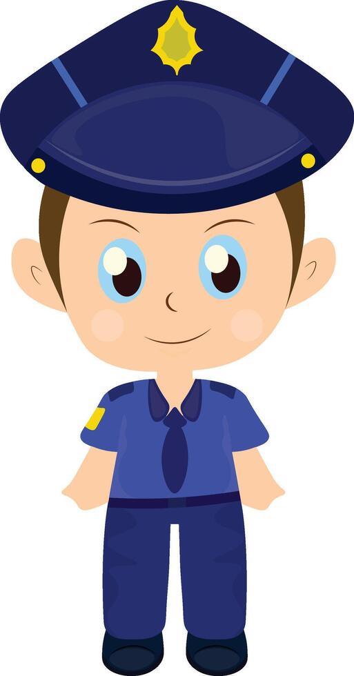 Isolated policeman cartoon vector