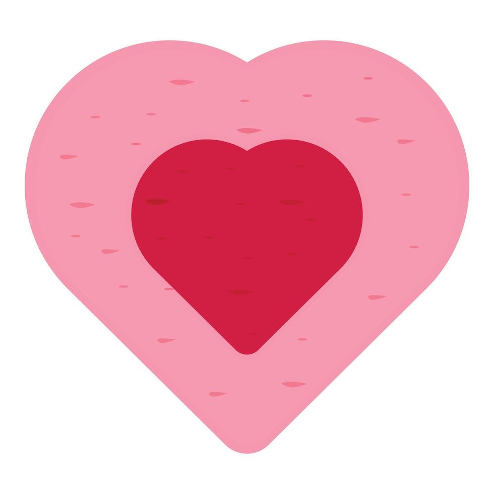 Pink heart containing smaller red heart representing love and affection vector