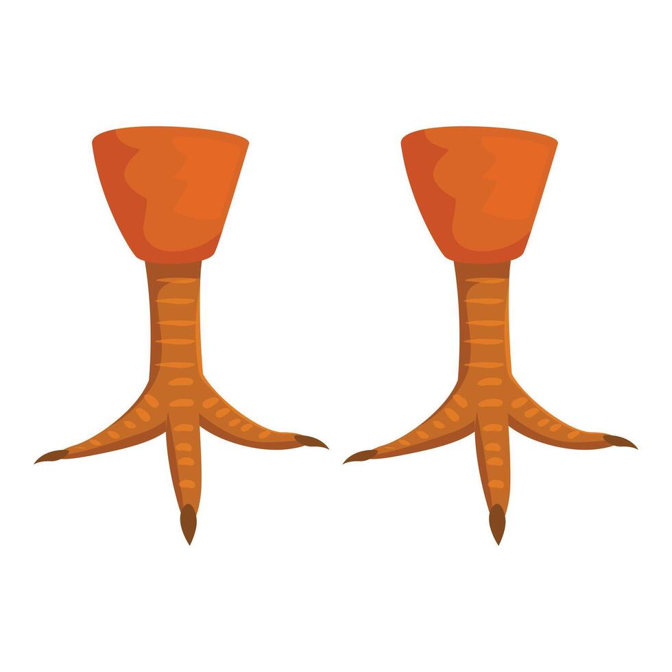 Two chicken feet standing on white background vector