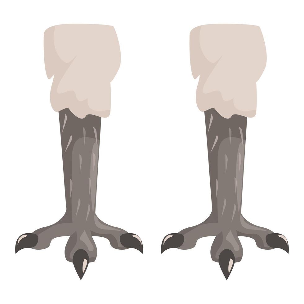 Powerful bird legs showing sharp claws in symmetrical pose vector