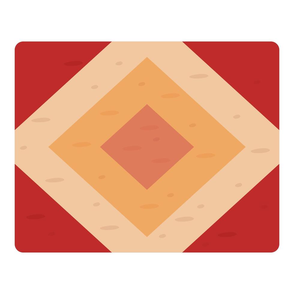 Red and beige carpet with diamond pattern creating cozy atmosphere vector