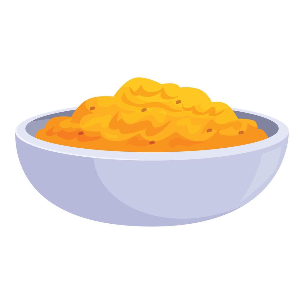 Turmeric powder in bowl, adding flavor and color to cuisine vector