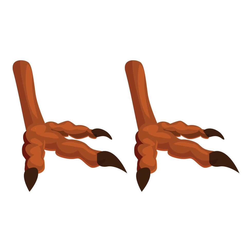 Pair of bird legs showing powerful claws and grip, illustration vector