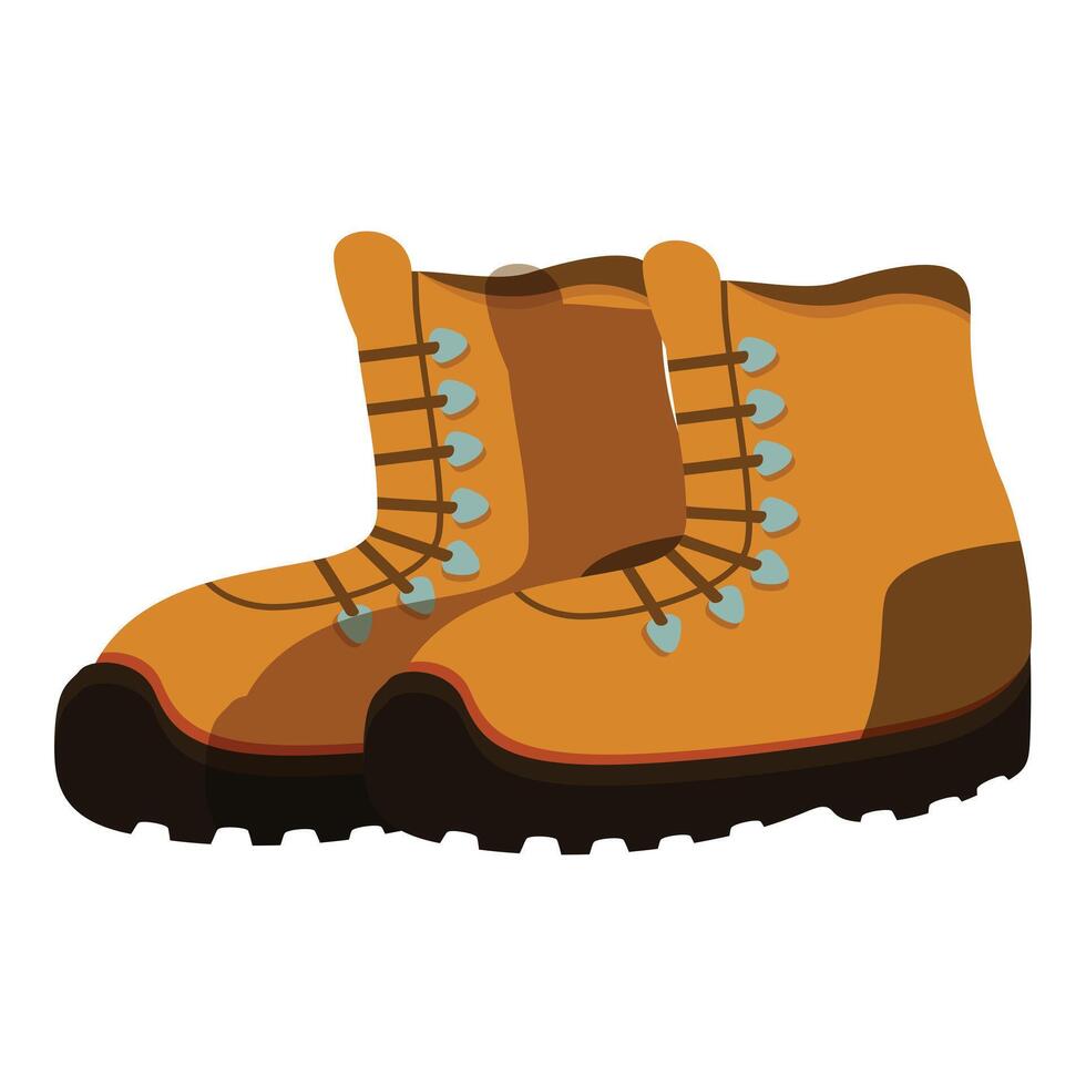 Brown hiking boots isolated on white background vector
